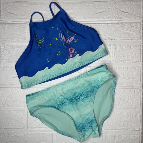 More Than Magic Blue and Mint Mermaid Bikini Set Size L (10/12) - Picture 4 of 5